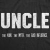 Crazy Dog Mens Funny Uncle T Shirts Sarcastic Family Tees for Guys(Bad Influence)