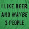 Funny St Paddy’s Day T Shirts for Men Hilarious Saint Patricks Day Shirts for Guys(Heather Green – Beer 3 People)