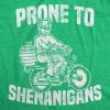 Funny St Paddy’s Day T Shirts for Men Hilarious Saint Patricks Day Shirts for Guys(Heather Green – Prone to Shenanigans)