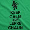 Keep Calm and Leprechaun T Shirt Funny Saint Patricks Day Novelty Irish Tee(Green)