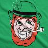 Mens Novelty Saint Patricks T Shirt Funny Irish Tees Cool Party Tees for Guys(Heather Green – Leprechaun Flip)