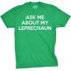 Mens Novelty Saint Patricks T Shirt Funny Irish Tees Cool Party Tees for Guys(Heather Green – Leprechaun Flip)