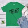Mens Novelty Saint Patricks T Shirt Funny Irish Tees Cool Party Tees for Guys(Heather Navy – Tallest Leprechaun)
