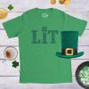 Mens Saint Patricks Day T Shirts Funny St Pattys Tees for Partying Parade Tee for Guys(Heather Green – Lit Shamrock)