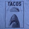 Mens Tacos Shark T Shirt Funny Jaws Tee for Guys(Heather Light Blue)