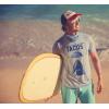Mens Tacos Shark T Shirt Funny Jaws Tee for Guys(Heather Light Blue)