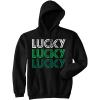 Crazy Dog T-Shirts Funny Saint Patricks Day Hoodies Irish Sweatshirts for St Pattys Day Parties and Parades(Black – Lucky 3x)