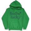 Crazy Dog T-Shirts Funny Saint Patricks Day Hoodies Irish Sweatshirts for St Pattys Day Parties and Parades(Green – Feelin Lucky)