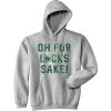 Crazy Dog T-Shirts Funny Saint Patricks Day Hoodies Irish Sweatshirts for St Pattys Day Parties and Parades(Heather Grey – Lucks Sake)