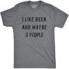 Funny St Paddy’s Day T Shirts for Men Hilarious Saint Patricks Day Shirts for Guys(Dark Heather Grey – Beer 3 People)