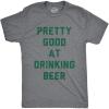 Funny St Paddy’s Day T Shirts for Men Hilarious Saint Patricks Day Shirts for Guys(Dark Heather Grey – Good at Drinking)