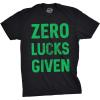 Funny St Paddy’s Day T Shirts for Men Hilarious Saint Patricks Day Shirts for Guys(Heather Black – Zero Lucks Given)
