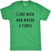 Funny St Paddy’s Day T Shirts for Men Hilarious Saint Patricks Day Shirts for Guys(Heather Green – Beer 3 People)