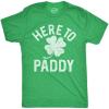 Funny St Paddy’s Day T Shirts for Men Hilarious Saint Patricks Day Shirts for Guys(Heather Green – Here to Paddy)