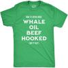 Funny St Paddy’s Day T Shirts for Men Hilarious Saint Patricks Day Shirts for Guys(Heather Green – Whale Oil)