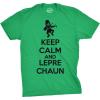 Keep Calm and Leprechaun T Shirt Funny Saint Patricks Day Novelty Irish Tee(Green)