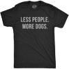 Mens Less People More Dogs T Shirt Funny Pet Puppy Lover Tee for Guys(Heather Black)