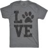 Mens Love Paw T Shirt Cute Adorable Dog Lover Pet Tee for Guys(Light Heather Grey)