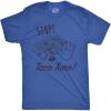Mens Stop Taco Time T Shirt Funny Mexican Food Tee for Guys(Heather Royal)
