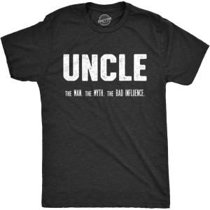 Crazy Dog Mens Funny Uncle T Shirts Sarcastic Family Tees for Guys(Bad Influence)