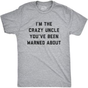 Crazy Dog Mens Funny Uncle T Shirts Sarcastic Family Tees for Guys(Crazy Uncle)
