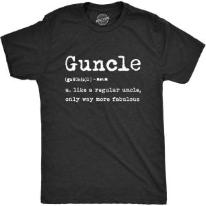 Crazy Dog Mens Funny Uncle T Shirts Sarcastic Family Tees for Guys(Guncle)