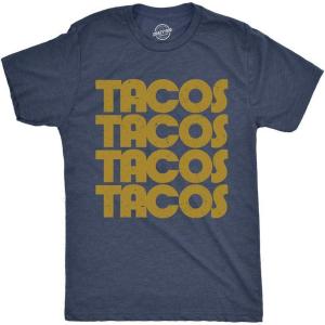 Crazy Dog Mens Funny Uncle T Shirts Sarcastic Family Tees for Guys(Heather Navy – Tacos Tacos)