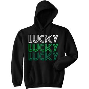 Crazy Dog T-Shirts Funny Saint Patricks Day Hoodies Irish Sweatshirts for St Pattys Day Parties and Parades(Black – Lucky 3x)