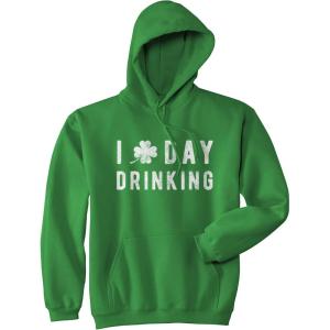 Crazy Dog T-Shirts Funny Saint Patricks Day Hoodies Irish Sweatshirts for St Pattys Day Parties and Parades(Green – Clover Drinking)
