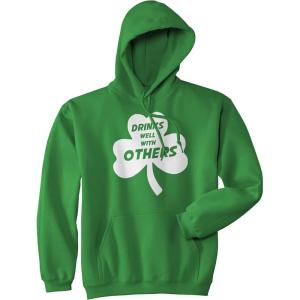 Crazy Dog T-Shirts Funny Saint Patricks Day Hoodies Irish Sweatshirts for St Pattys Day Parties and Parades(Green – Drinks Well)