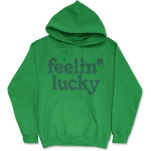 Crazy Dog T-Shirts Funny Saint Patricks Day Hoodies Irish Sweatshirts for St Pattys Day Parties and Parades(Green – Feelin Lucky)
