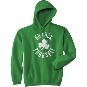 Crazy Dog T-Shirts Funny Saint Patricks Day Hoodies Irish Sweatshirts for St Pattys Day Parties and Parades(Green – Go Luck)
