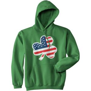 Crazy Dog T-Shirts Funny Saint Patricks Day Hoodies Irish Sweatshirts for St Pattys Day Parties and Parades(Green – Shamrock Flag)