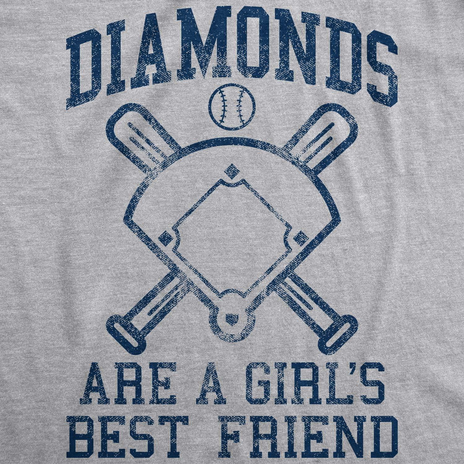 imageWomens Diamonds are A Girls Best Friend Tshirt Funny Cute Baseball for LadiesLight Heather Grey