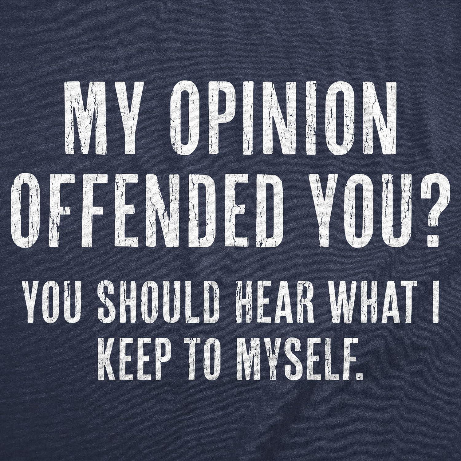 imageWomens Sarcastic T Shirts with Funny Sayings Novelty Graphic Tees for WomenHeather Navy Opinion Offended