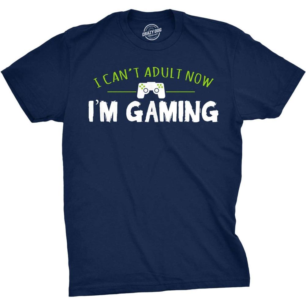 imageMens I Cant Adult Im Gaming Funny Video Game T Shirt Sarcastic Cool Gamer Shirt