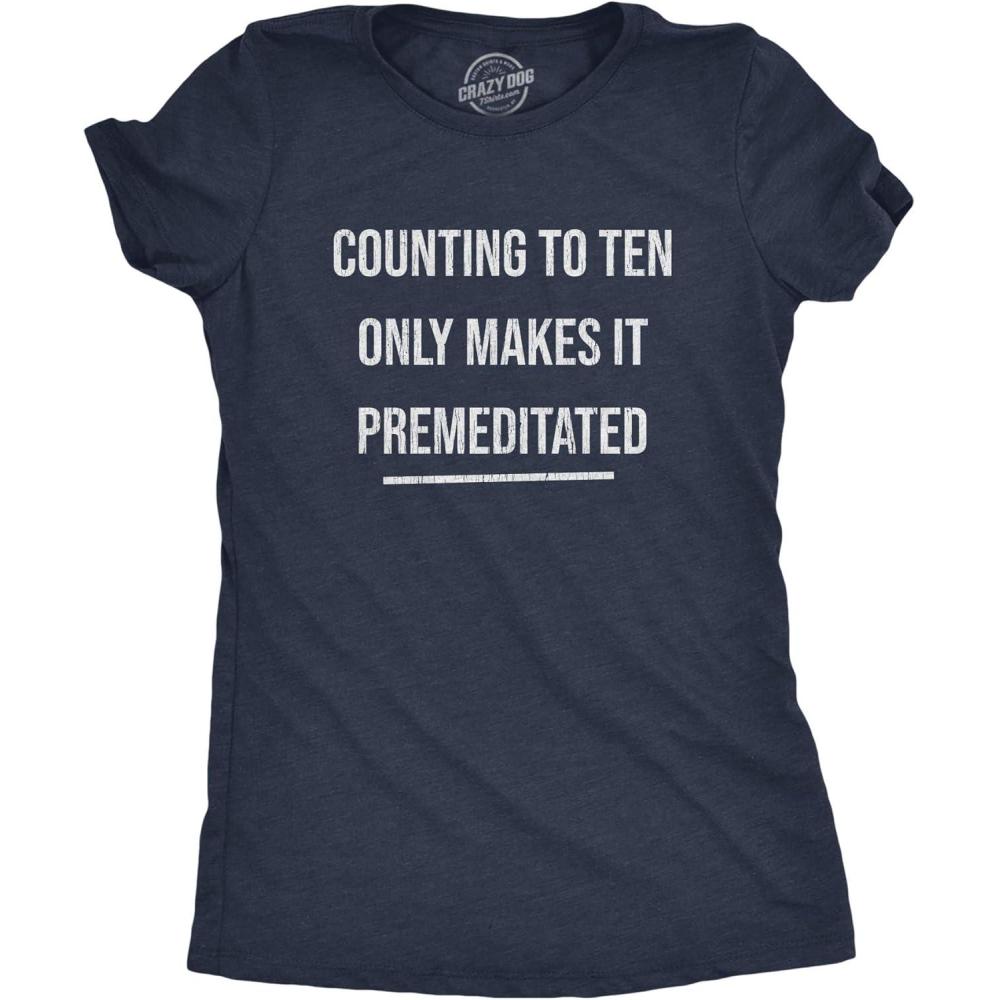 imageWomens Sarcastic T Shirts Funny Tees with Snarky Sayings on Cute Shirts for WomenHeather Navy  Premeditated