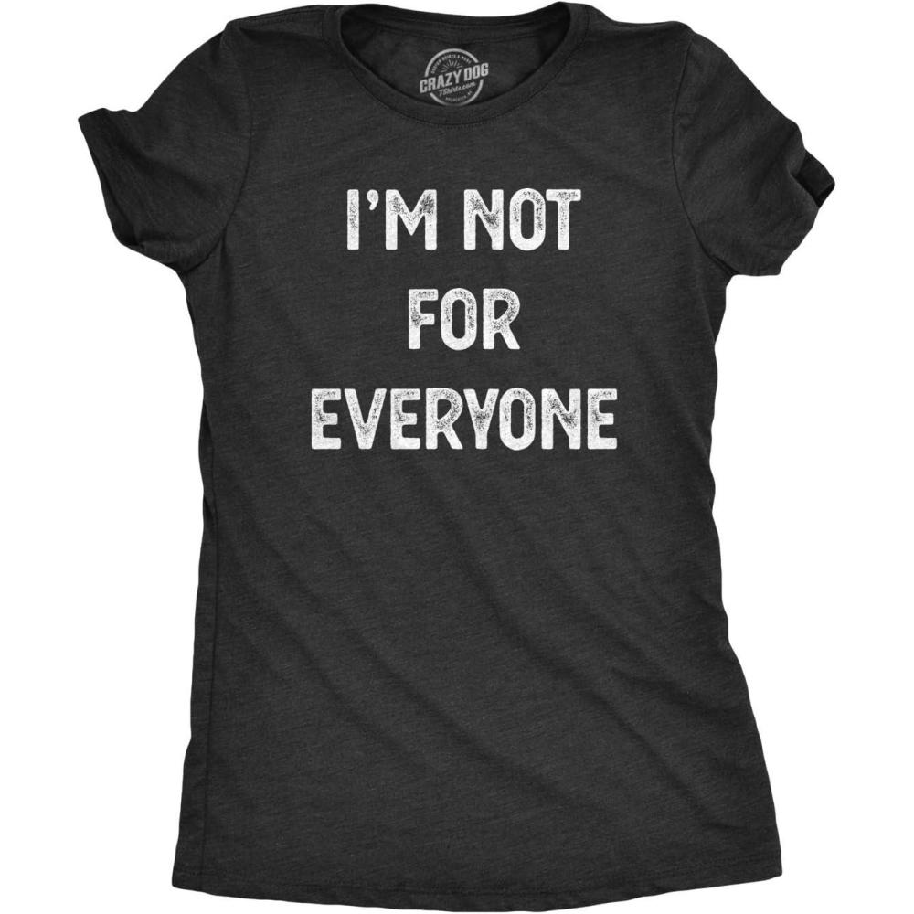 imageWomens Sarcastic T Shirts with Funny Sayings Novelty Graphic Tees for WomenHeather Black Not for Everyone