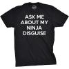 Crazy Dog Youth Ask Me About My Ninja Disguise T Shirt Funny Costume Novelty Flip Tee for Kids(Black)