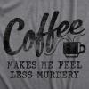 Funny Womens T-Shirts – Coffee Murdery and More Sarcastic Shirts for Cool Ladies with Sass(Dark Heather Grey – Coffee Murdery)