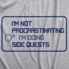 Mens I’m Not Procrastinating I’m Doing Side Quests T Shirt Funny Nerdy Video Game Tee(Light Heather Grey)
