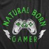 Mens Natural Born Gamer T Shirt Funny Video Game Lovers Controller Tee for Guys(Heather Black)