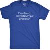 Mens Silently Correcting Your Grammar Funny T Shirt Nerdy Sarcastic Tee Graphic(Blue)