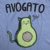 Womens Avogato Funny T Shirt Avocado Cat Cute Face Graphic Novelty Tee for Girls(Heather Light Blue – Avogato)