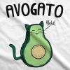 Womens Avogato Funny T Shirt Avocado Cat Cute Face Graphic Novelty Tee for Girls(White – Avogato)