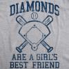 Womens Diamonds are A Girls Best Friend Tshirt Funny Cute Baseball for Ladies(Light Heather Grey)
