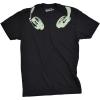 Mens Glow in The Dark Headphones T Shirt Cool Music Lover DJ Funny Graphic Tee(Black)