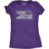 Womens Think Outside No Box Necessary Funny Cool Camping Graphic Funny T Shirt(Heather Purple)