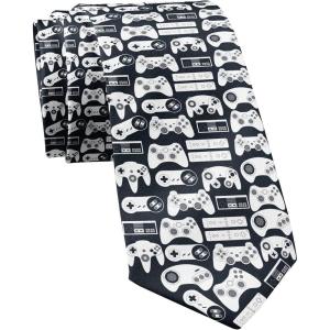 Crazy Dog T-Shirts Video Game Controllers Necktie Video Gaming Tie Mens Novelty Neckties Funny Ties for Men
