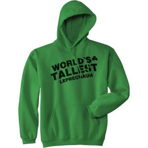 Crazy Dog T-Shirts Worlds Tallest Leprechaun Hoodie Funny Sarcastic Saint Patricks Day Sweatshirt(Green)